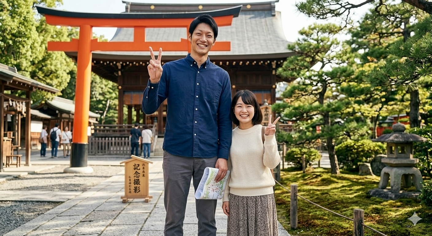 「背の高い人と並んで写真を撮りたい」